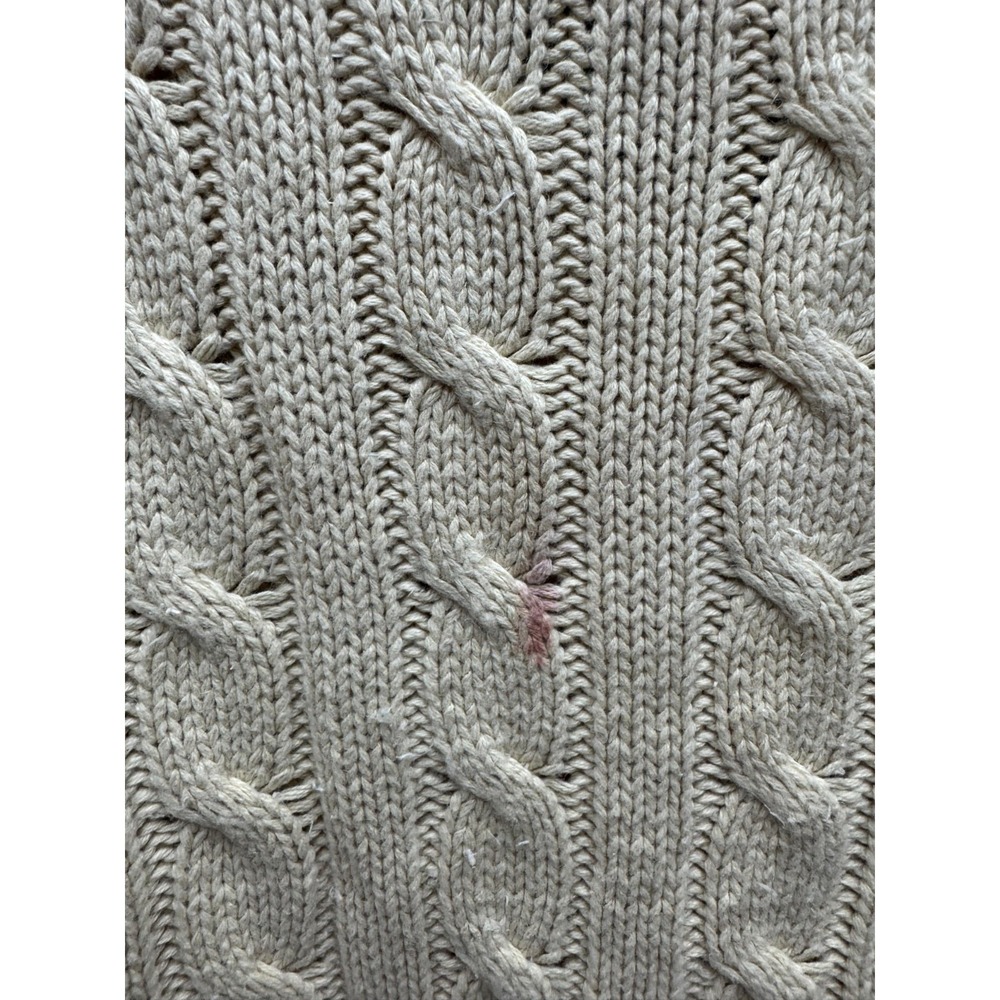 Vintage Polo Ralph Lauren Linen Blend Cable Knit Cricket V-Neck Sweater Mens XXL - Picture 6 of 11